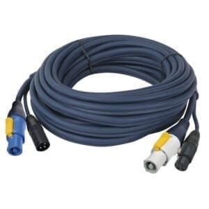 DAP Powercon + XLR kabel (75 cm) Gecombineerde stroom- en audiosignaalkabels J&H licht en geluid