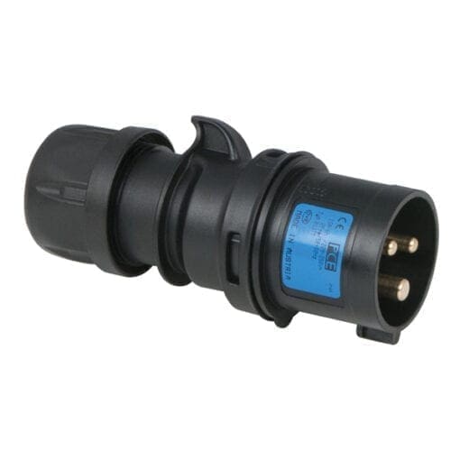 Showtec 3-polige CEE male connector 240V/16A – IP44 (zwart) Aansluitingen 240 V J&H licht en geluid