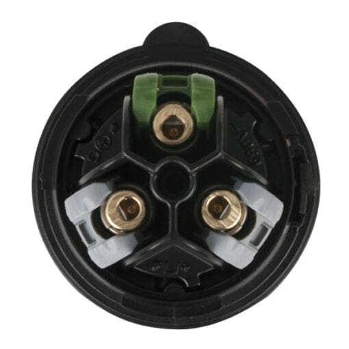 Showtec 3-polige CEE ‘Turbo Twist’ male connector 240V/16A – IP44 (zwart) Aansluitingen 240 V J&H licht en geluid 2