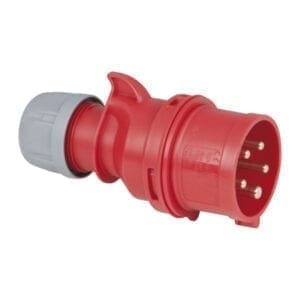 Showtec 5-polige CEE male connector 16A – IP44 (rood) Aansluitingen 400 V J&H licht en geluid