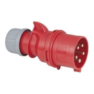 Showtec 5-polige CEE male connector 32A – IP44 (rood) Aansluitingen 400 V J&H licht en geluid