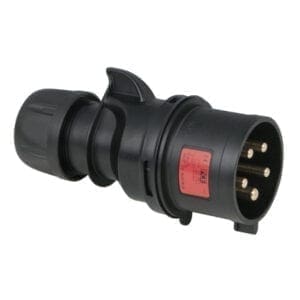 Showtec 5-polige CEE ‘Turbo Twist’ male connector 32A – IP44 (zwart) Aansluitingen 400 V J&H licht en geluid