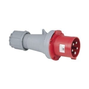 Showtec 5-polige CEE male connector 63A – IP44 (rood) Aansluitingen 400 V J&H licht en geluid
