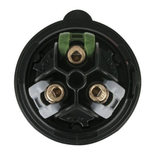 Showtec 3-polige CEE ‘Turbo Twist’ female connector 240V/16A – IP44 (zwart) Aansluitingen 240 V J&H licht en geluid 2