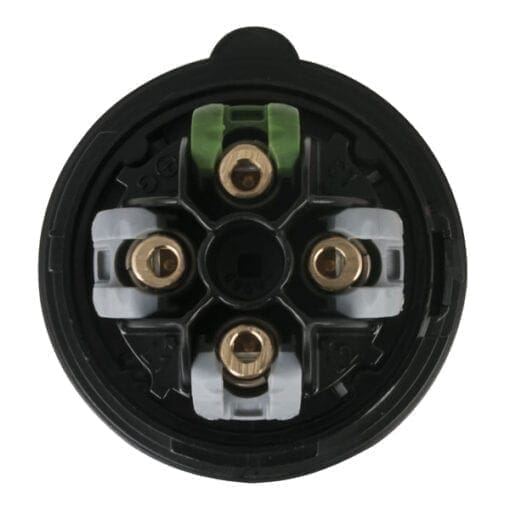 Showtec 4-polige CEE ‘Turbo Twist’ male connector 16A – IP44 (zwart) Aansluitingen 400 V J&H licht en geluid 2