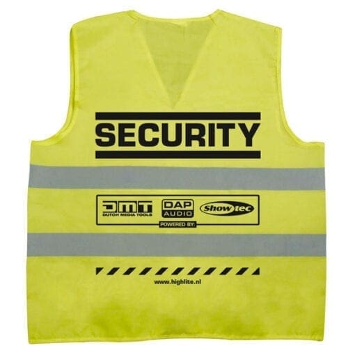 Showtec Security-jacket “Security” Yel low color _Uit assortiment J&H licht en geluid