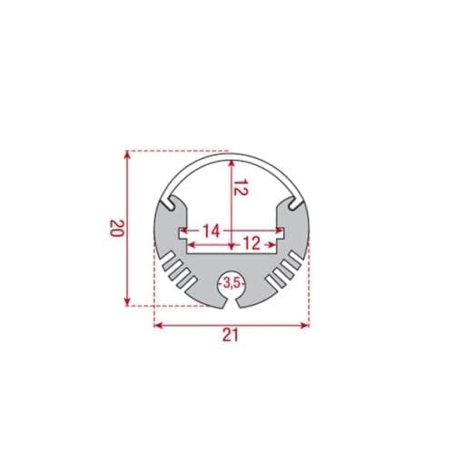 Artecta Profile pro 8 round – Aluminium opbouwprofiel voor een flexibele LED strip (met 2 covers) Architectuur- verlichting J&H licht en geluid 3