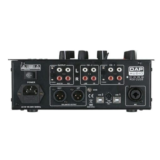 DAP Core MIX-2, 2-kanaals mixer met 2 USB-Audio interfaces Audio J&H licht en geluid 2