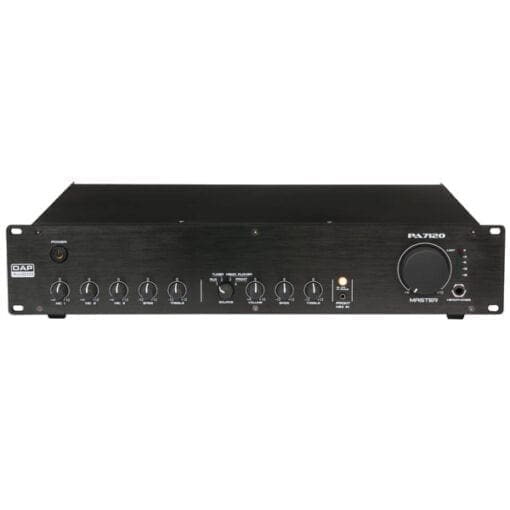 DAP PA-7120 – 100V versterker / mixer (120 Watt) Audio J&H licht en geluid