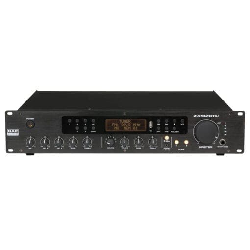 DAP ZA-9120TU – 100V zone versterker / mixer / media-player / tuner (120 Watt) Audio J&H licht en geluid