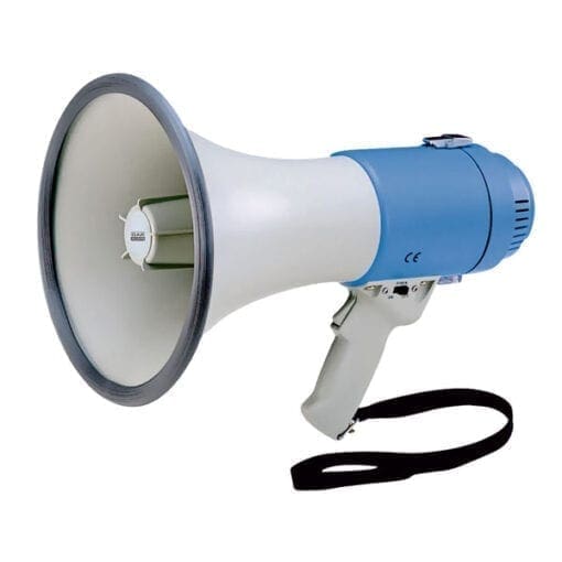 DAP MF-25F hand megafoon, 25 watt, met sirene en misthoorn Audio J&H licht en geluid