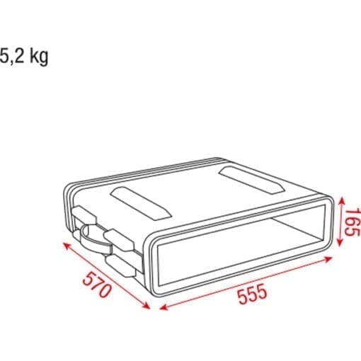 DAP ABS Rack Case 19 inch, 2HE hoezen en kisten J&H licht en geluid 2