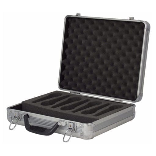 DAP microfoon flightcase voor 7 microfoons zilver rib Audiokisten J&H licht en geluid 2