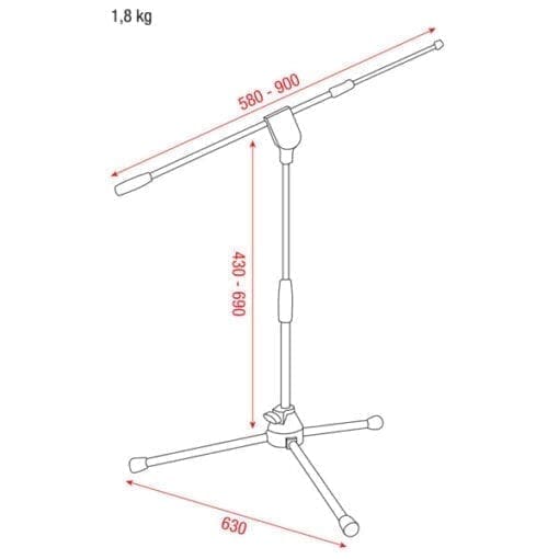 DAP Pro microfoonstatief met een verstelbare en uitschuifbare arm (tafelmodel) Audio J&H licht en geluid 2