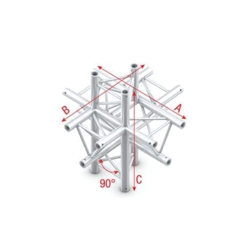 Showtec DT22-022 truss kruising + omhoog / omlaag Deco-driehoek J&H licht en geluid