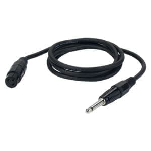 DAP microfoon kabel, XLR Female – Jack Mono, zwart, 1,5 meter Instrumentkabels J&H licht en geluid