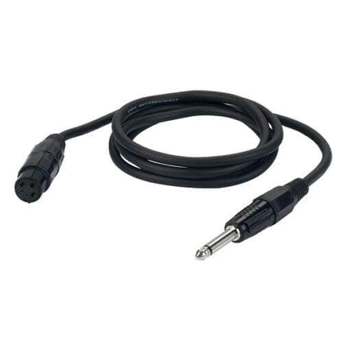 DAP microfoon kabel, XLR Female – Jack Mono, zwart, 3 meter Instrumentkabels J&H licht en geluid