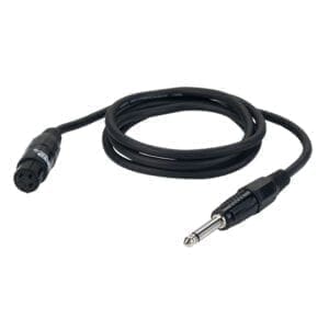 DAP microfoon kabel, XLR Female – Jack Mono, zwart, 6 meter Instrumentkabels J&H licht en geluid