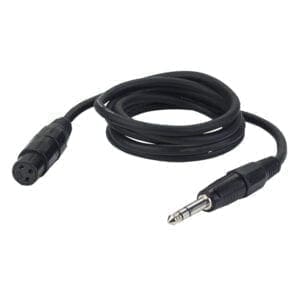 DAP kabel, XLR female – Jack male stereo, zwart, 1,5 meter Instrumentkabels J&H licht en geluid