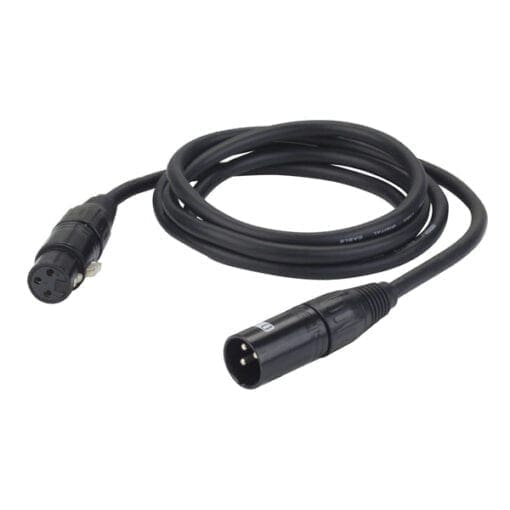 DAP DMX kabel, 3-pins XLR male – 3-pins XLR female, 1,5 meter DMX-kabels J&H licht en geluid
