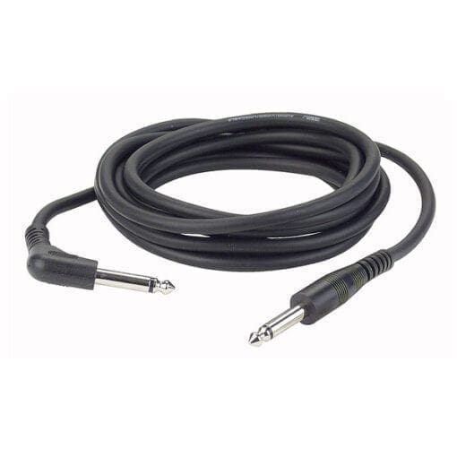 DAP kabel, Jack – Jack mono 90 graden, zwart, 3 meter Instrumentkabels J&H licht en geluid