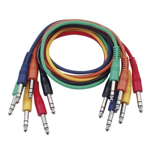 DAP Patch kabel, symmetrisch, rechte connectoren, set van 6 kleuren, 30 cm Kabels en aansluitingen J&H licht en geluid