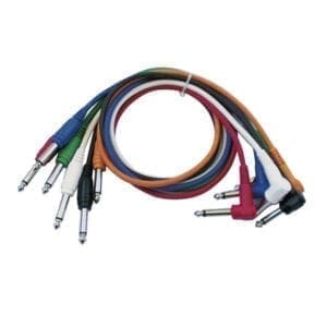 DAP Patch kabel, mono, rechte + haakse connectoren, set van 6 kleuren, 30 cm Kabels en aansluitingen J&H licht en geluid