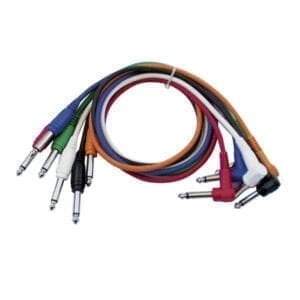 DAP Patch kabel, mono, rechte + haakse connectoren, set van 6 kleuren, 90 cm Kabels en aansluitingen J&H licht en geluid