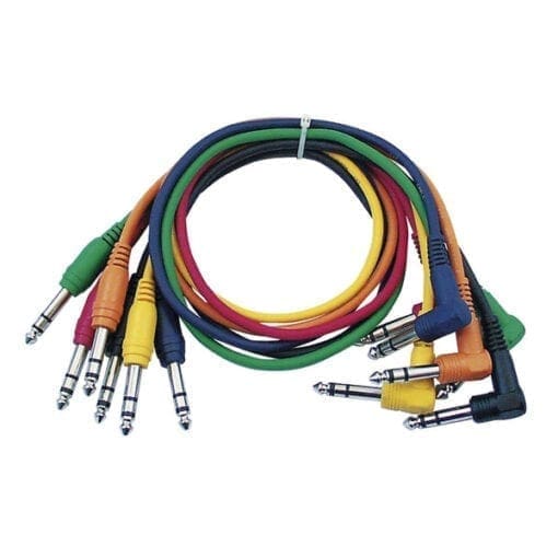 DAP Patch kabel, symmetrisch, rechte + haakse connectoren, set van 6 kleuren, 30 cm Kabels en aansluitingen J&H licht en geluid