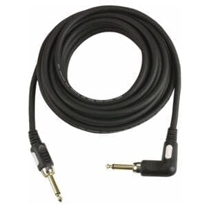DAP Gitaar kabel, Jack male – Jack male haakse plug, vergulde connectoren, 6mm, 10 meter Instrumentkabels J&H licht en geluid