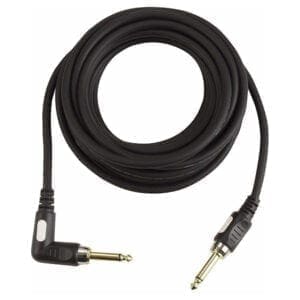 DAP Gitaar kabel, Jack male – Jack male haakse plug, vergulde connectoren, 7mm, 6 meter Instrumentkabels J&H licht en geluid