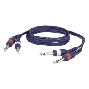 DAP kabel, 2 x Jack mono – 2 x Jack mono, 3 meter Kabels en aansluitingen J&H licht en geluid