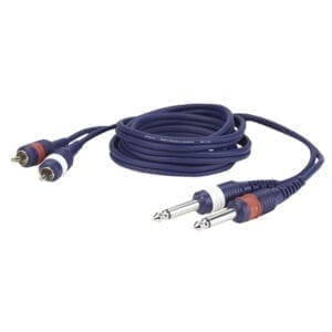 DAP kabel, 2 x Jack mono – 2 x RCA (tulp), 150cm Kabels en aansluitingen J&H licht en geluid