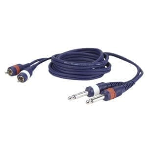DAP kabel, 2 x Jack mono – 2 x RCA (tulp), 3 meter Kabels en aansluitingen J&H licht en geluid