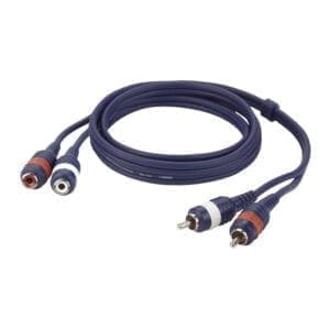 DAP kabel, 2 x RCA (tulp) Male – 2 x RCA (tulp) Female, 3 meter Kabels en aansluitingen J&H licht en geluid