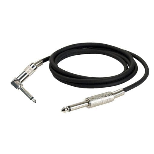 DAP kabel, Jack mono – Jack mono 90 graden, zwart, 3 meter Instrumentkabels J&H licht en geluid