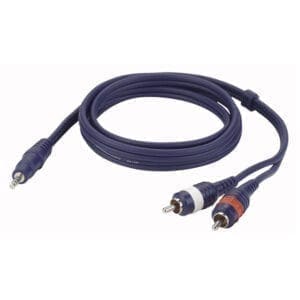 DAP kabel, mini Jack stereo – 2 x RCA (tulp), 150 cm Kabels en aansluitingen J&H licht en geluid