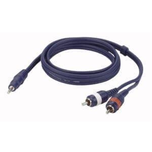 DAP kabel, mini Jack stereo – 2 x RCA (tulp), 3 meter Kabels en aansluitingen J&H licht en geluid