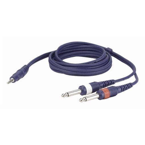 DAP kabel, Mini Jack stereo – 2 x Jack mono, 3 meter Kabels en aansluitingen J&H licht en geluid