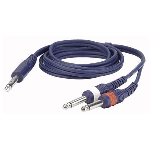 DAP kabel, Jack stereo- 2 x Jack mono, 150 cm Kabels en aansluitingen J&H licht en geluid