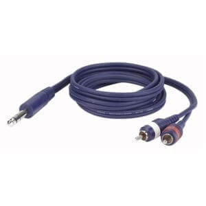 DAP kabel, Jack stereo – 2 x RCA (tulp),  6 meter Kabels en aansluitingen J&H licht en geluid