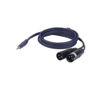 DAP MiniJack naar 2 x XLR male kabel, 1,5 meter Kabels en aansluitingen J&H licht en geluid