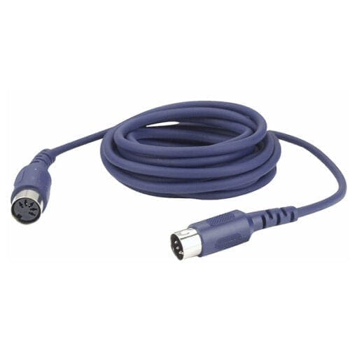 DAP Midi kabel, 5-polige DIN male – 5-polige DIN female, 6 meter Computerkabels midi en data J&H licht en geluid
