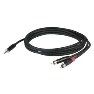DAP Stereo MiniJack male – 2 x RCA (tulp) male kabel (1,5 meter) Kabels en aansluitingen J&H licht en geluid
