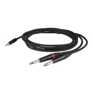 DAP Stereo MiniJack male – 2 x mono Jack male kabel (3 meter) Kabels en aansluitingen J&H licht en geluid