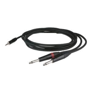 DAP Stereo MiniJack male – 2 x mono Jack male kabel (6 meter) Kabels en aansluitingen J&H licht en geluid
