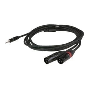 DAP Stereo MiniJack male – 2 x XLR male kabel (1,5 meter) Kabels en aansluitingen J&H licht en geluid