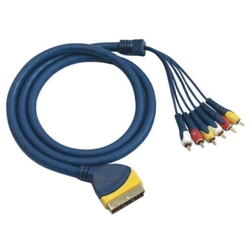DAP Video kabel, Scart – 6 x Tulp/RCA, 150 cm _Uit assortiment J&H licht en geluid