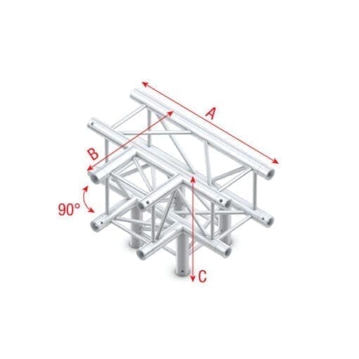 Showtec GQ30-020 truss T-stuk + omlaag Podium en rigging J&H licht en geluid