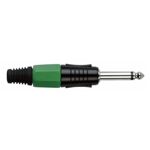 DAP Jackplug 6.3mm Mono Zwart met Groene eindkap Aansluitingen en connectoren J&H licht en geluid